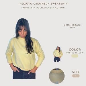 Peixoto Pastel Yellow Crewneck Sweatshirt - Size S